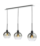 Lampa suspendata Lycia 3 Light Bar Pendant Matt Black Ombre Smoked Glass