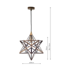 Lampa suspendata Ilario Small Star Pendant Antique Brass Glass