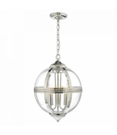 Lampa suspendata Vanessa 3 Light Pendant Polished Nickel & Glass