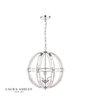 Lampa suspendata Laura Ashley Aidan 5lt Pendant Glass & Polished Chrome