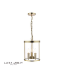 Lampa suspendata Laura Ashley Selbourne 3lt Lantern Antique Brass Glass