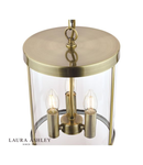 Lampa suspendata Laura Ashley Selbourne 3lt Lantern Antique Brass Glass