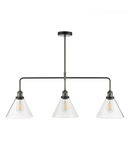 Lampa suspendata Ray 3 Light Bar Pendant Antique Nickel Clear Glass