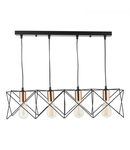 Lampa suspendata Midi 4 Light Bar Pendant Black & Copper Detail