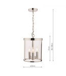 Lampa suspendata Laura Ashley Selbourne 3lt Lantern Polished Nickel Glass