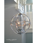 Lampa suspendata Laura Ashley Aidan Glass & Polished Chrome 3 Light Globe Chandelier