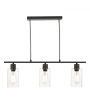 Lampa suspendata Miu 3 Light Bar Matt Black Glass