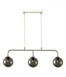 Lampa suspendata Feya 3 Light Bar Pendant Polished Chrome Smoked Glass