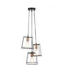 Lampa suspendata Tower 3 Light Cluster Pendant Black & Copper