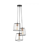 Lampa suspendata Tower 3 Light Cluster Pendant Black & Copper