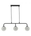 Lampa suspendata Feya 3 Light Bar Pendant Matt Black Opal Glass