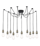 Lampa suspendata Waco 10 Light Pendant Antique Brass Matt Black