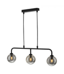 Lampa suspendata Feya 3 Light Bar Pendant Matt Black Smoked Glass