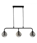 Lampa suspendata Feya 3 Light Bar Pendant Matt Black Smoked Glass