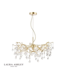 Lampa suspendata Laura Ashley Willow 3lt Pendant Champagne & Clear Crystal