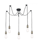 Lampa suspendata Waco 5 Light Pendant Antique Brass Matt Black