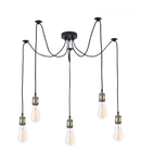 Lampa suspendata Waco 5 Light Pendant Antique Brass Matt Black