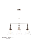 Lampa suspendata Laura Ashley Isaac 3lt Bar Pendant Satin Nickel Glass