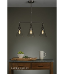 Lampa suspendata Laura Ashley Isaac 3lt Bar Pendant Satin Nickel Glass