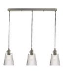 Lampa suspendata Hadano 3 Light Antique Chrome Suspension With Ribbed Glass Shades