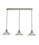 Lampa suspendata Hadano 3 Light Antique Chrome Suspension With Flared Glass Shades