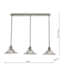 Lampa suspendata Hadano 3 Light Antique Chrome Suspension With Flared Glass Shades