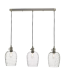 Lampa suspendata Hadano 3 Light Antique Chrome Suspension With Dimpled Glass Shades