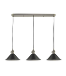 Lampa suspendata Hadano 3 Light Antique Chrome Suspension With Antique Petwer Shades