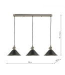 Lampa suspendata Hadano 3 Light Antique Chrome Suspension With Antique Petwer Shades