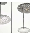 Lampa suspendata Bibiana 6 Light Cluster Pendant Clear And Smoked Textured Glass Polished Chrome