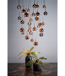 Lampa suspendata Aurelia 30lt Cluster Pendant Black Chrome & Copper/Bronze Glass 3M Drop