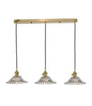 Lampa suspendata Hadano 3 Light Brass Suspension With Flared Glass Shades