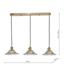 Lampa suspendata Hadano 3 Light Brass Suspension With Flared Glass Shades