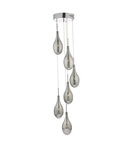 Lampa suspendata Seta 6 Light Cluster Pendant Polished Chrome Smoked Glass