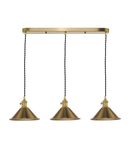 Lampa suspendata Hadano 3 Light Brass Suspension With Aged Brass Shades