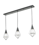 Lampa suspendata Gianni 3 Light Pendant Black, Polished Chrome & Glass