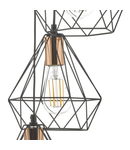 Lampa suspendata Deyon 3 Light Cluster Pendant Black & Copper