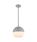 Lampa suspendata Andre 1 Light Single Pendant Grey Opal Glass