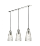 Lampa suspendata Zuka 3 Light Bar Pendant Polished Chrome & Textured Glass