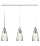 Lampa suspendata Zuka 3 Light Bar Pendant Polished Chrome & Textured Glass