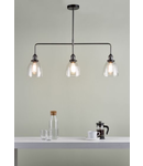 Lampa suspendata Arvin 3 Light Bar Pendant Antique Chrome & Glass