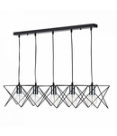 Lampa suspendata Midi 5lt Bar Pendant Black & Polished Chrome