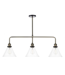 Lampa suspendata Ray 3 Light Bar Pendant Antique Brass Clear