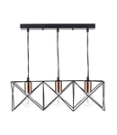 Lampa suspendata Midi 3 Light Bar Pendant Black & Bright Copper Detail