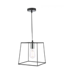 Lampa suspendata Tower 1 Light Single Pendant Matt Black Polished Chrome