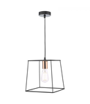 Lampa suspendata Tower 1 Light Single Pendant Matt Black Copper