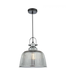 Lampa suspendata Rhode Single Large Pendant Polished Chrome Smoked Glass