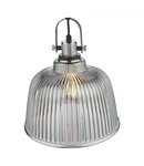 Lampa suspendata Rhode Single Large Pendant Polished Chrome Smoked Glass