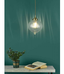 Lampa suspendata Mya 1 Light Single Pendant Antique Brass Glass