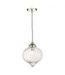 Lampa suspendata Mya 1 Light Single Pendant Polished Nickel Glass